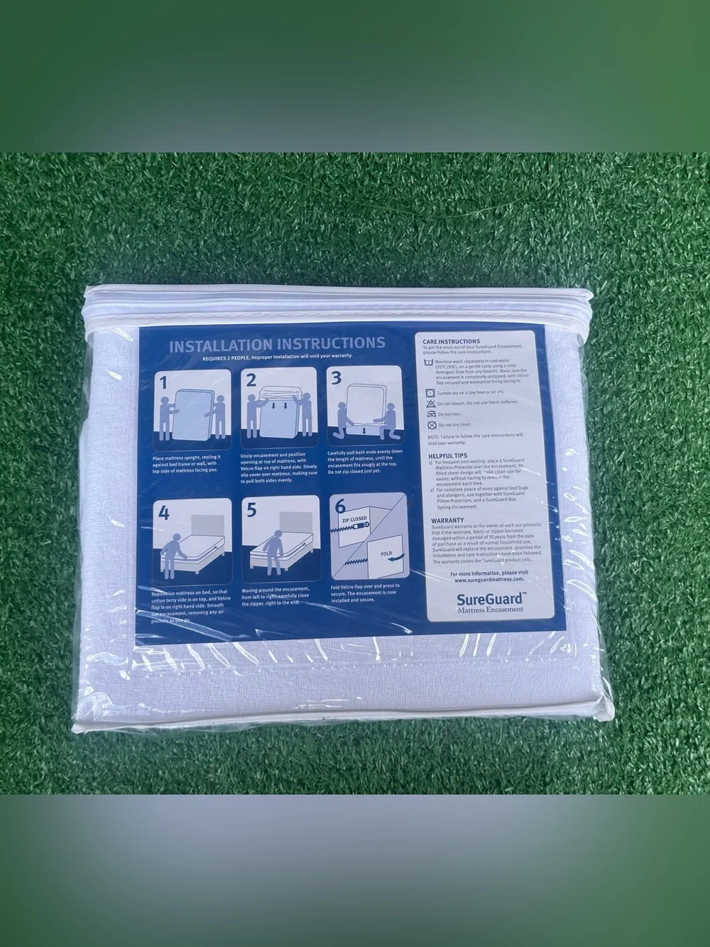SureGuard White Crib Mattress Encasement - Waterproof, Hypoallergenic